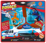 Polis helikopter som skjuts iväg med pistolhantag