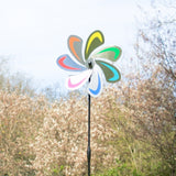 Vindsnura Vågig Regnbåge Blomma Ø28cm i Rostfritt stål - Made in Germany / Windrat / Wind Wheel