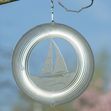 Segelbåt vindspel/pendel 18cm i rostfritt stål - Made in germany.