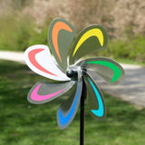 Vindsnura Vågig Regnbåge Blomma Ø20cm i Rostfritt stål - Made in Germany / Windrat / Wind Wheel