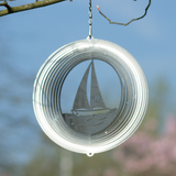 Segelbåt vindspel/pendel 18cm i rostfritt stål - Made in germany.
