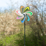 Vindsnura Vågig Regnbåge Blomma Ø20cm i Rostfritt stål - Made in Germany / Windrat / Wind Wheel