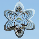 Blomma med Spegelkristall vindspel/pendel 20cm i rostfritt stål - Made in germany.