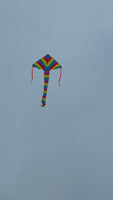 Stora Regnbågen - deltadrake med svans i flera glada färger - Exklusiv Drake från www.Drake.nu