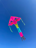 Delfiner in Paradiset Rosa deltadrake med svans i flera glada färger - Exklusiv Drake från www.Drake.nu