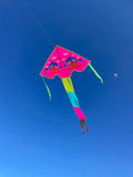 Delfiner in Paradiset Rosa deltadrake med svans i flera glada färger - Exklusiv Drake från www.Drake.nu