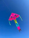 Delfiner in Paradiset Rosa deltadrake med svans i flera glada färger - Exklusiv Drake från www.Drake.nu