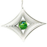 Romb i rostfritt stål - Grön -  Made in germany. Vindspel / Pendel