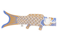 Koinobori Guld 100cm japansk fiskflagga / Madame Mo Frankrike (鯉幟 / Traditionell japansk vindstrut / vindsocka)