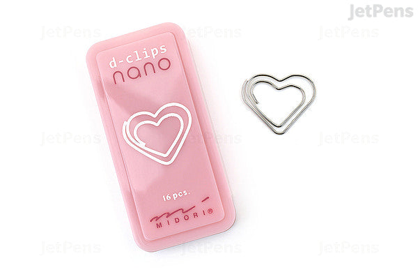 Gem som ser ut som ett hjärta - Midori D-clip nano 16st