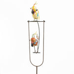 Hauska Swing Garden -heiluri keinuvilla linnuilla jauhemaalattua metallilevyä. Gartenpendel.