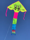 Gul Pandor drake från -deltadrake med svans i flera glada färger - Exklusiv Drake  www.Drake.nu