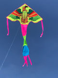 Gul-örn-deltadrake med svans i flera glada färger - Exklusiv Drake från www.Drake.nu