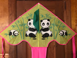 Grön-Pandor-deltadrake med svans i flera glada färger - Exklusiv Drake från www.Drake.nu (Pandadrake)