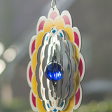 Blomma Ros - vind-pendel i rostfritt stål och kristall. 20 cm.