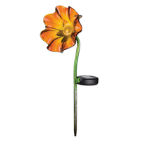 Mini Solcellslampa med blomma i glas och smide i fler färger