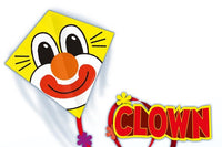 Clown -Premiumdrake i glasfiberarmerad polyester med lång svans från Tyska Günther Flugspiele