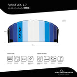 Paraflex 1,7m Blå Drake av kitingtyp från Tyskas Wolkenstürmer