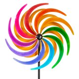 Stora Dubbelsidigt regnbågshjul  -  Vindsnurra i Metall - (Wind Wheel) (Windrat) (Vindspel)