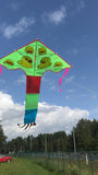 Gul-anka-deltadrake med svans i flera glada färger - Exklusiv Drake från www.Drake.nu