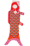 Koinobori Akai (kamelia-röd) 45cm japansk fiskflagga / Madame Mo Frankrike (鯉幟 / Traditionell japansk vindstrut / vindsocka)