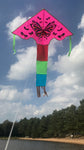 Rosa-fjärli-deltadrake med svans i flera glada färger - Exklusiv Drake från www.Drake.nu