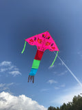Rosa-Fisk-deltadrake med svans i flera glada färger - Exklusiv Drake från www.Drake.nu
