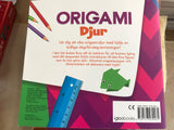Origamibok om Djur - pappersvikningsbok med ritningar och  origamipapper