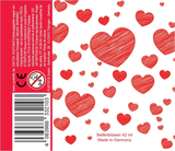 Kärleksbubblor / Såpbubblor / Bröllopsbubblor - Klassiskt Såpbubbelburk med teckning av hjärtan - Made in Germany