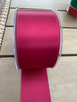 Bant för Draksvans Glansig Polyester Satin 50mm  - Vinröd / lösmeter - Made in Schweiz.