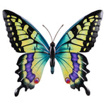 Metall VäggDekoration Gul Svalstjärt Fjäril, 37cm. Décor Butterfly Wall Decoration.