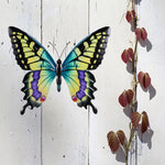 Metall VäggDekoration Fantasifull fjäril Svalestjärt (svart-vit), 35cm fjäril. Décor Butterfly Wall Decoration.