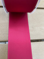 Bant för Draksvans Glansig Polyester Satin 50mm  - Vinröd / lösmeter - Made in Schweiz.