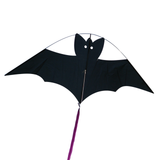 Helsvart Fladdermus Drake med lång svart svans / Bat (Batman) Kite Black