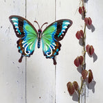 Metall VäggDekoration med Turkos 27cm fjäril. Décor Butterfly Wall Decoration.