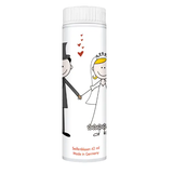 Bröllopsbubblor - Klassiskt Såpbubbelburk med teckning av par som gifter sig - Made in Germany