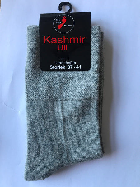 Kashmirstrumpa lös resår svart/ljusgrå/mörkgrå (Import)