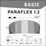 Paraflex 1,2m Blå - två handsdrake av kiting typ lämplig för ungdom och äldre.