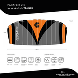 Paraflex 2.3 Trainer Kite (3hands-Sporlänkdrake / 3 handsdrake / kitingdrake)