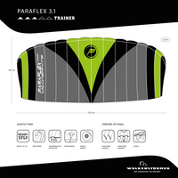 Paraflex 3,1meter Trainer Kite (3hands-Sporlänkdrake / 3 handsdrake / kitingdrake / lenkmatte)